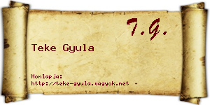 Teke Gyula névjegykártya