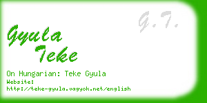 gyula teke business card
